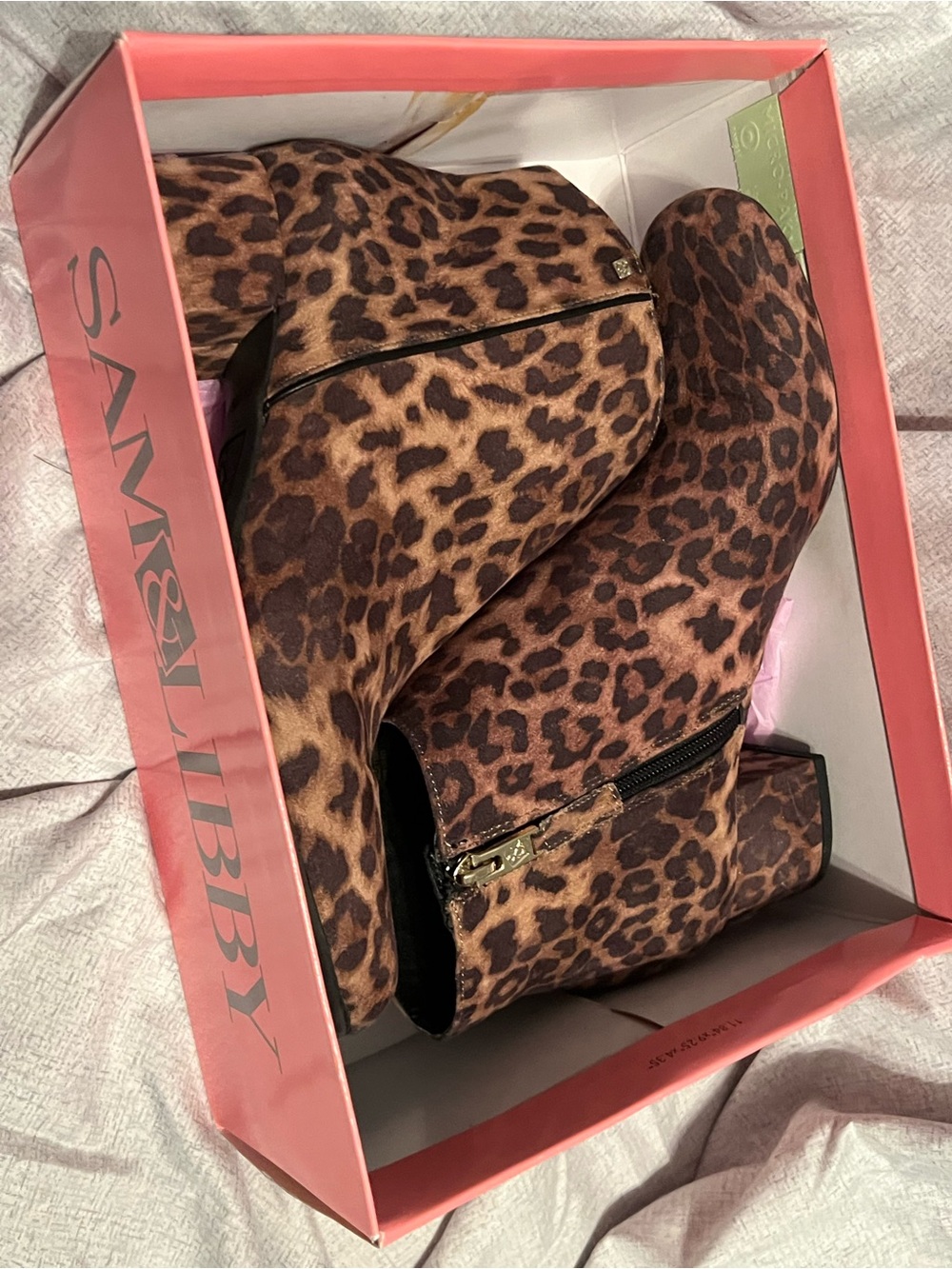 Sam & Libby Eliza Leopard Print Ankle Boots Size 9.5